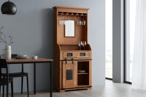 Weinschrank holzschrank akazie - weinschrank,